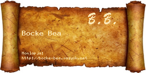 Bocke Bea névjegykártya